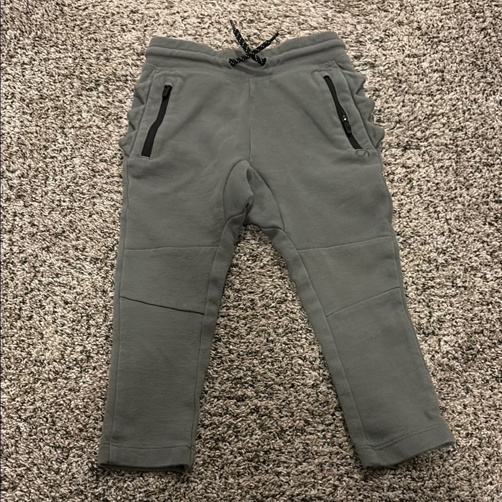 GAP Kids Gray/Green Joggers with Black Accents